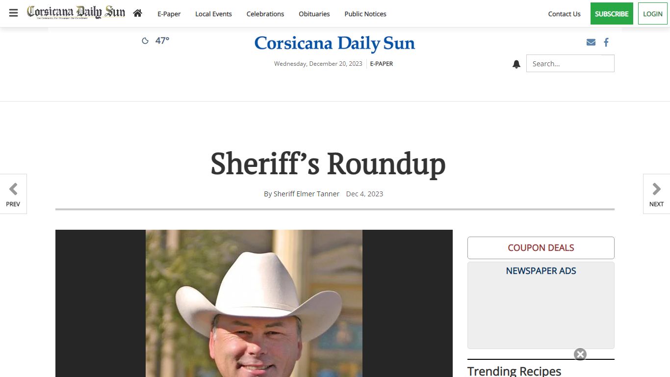 Sheriff’s Roundup | Opinion | corsicanadailysun.com